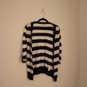 Blue And White Striped Cardigan